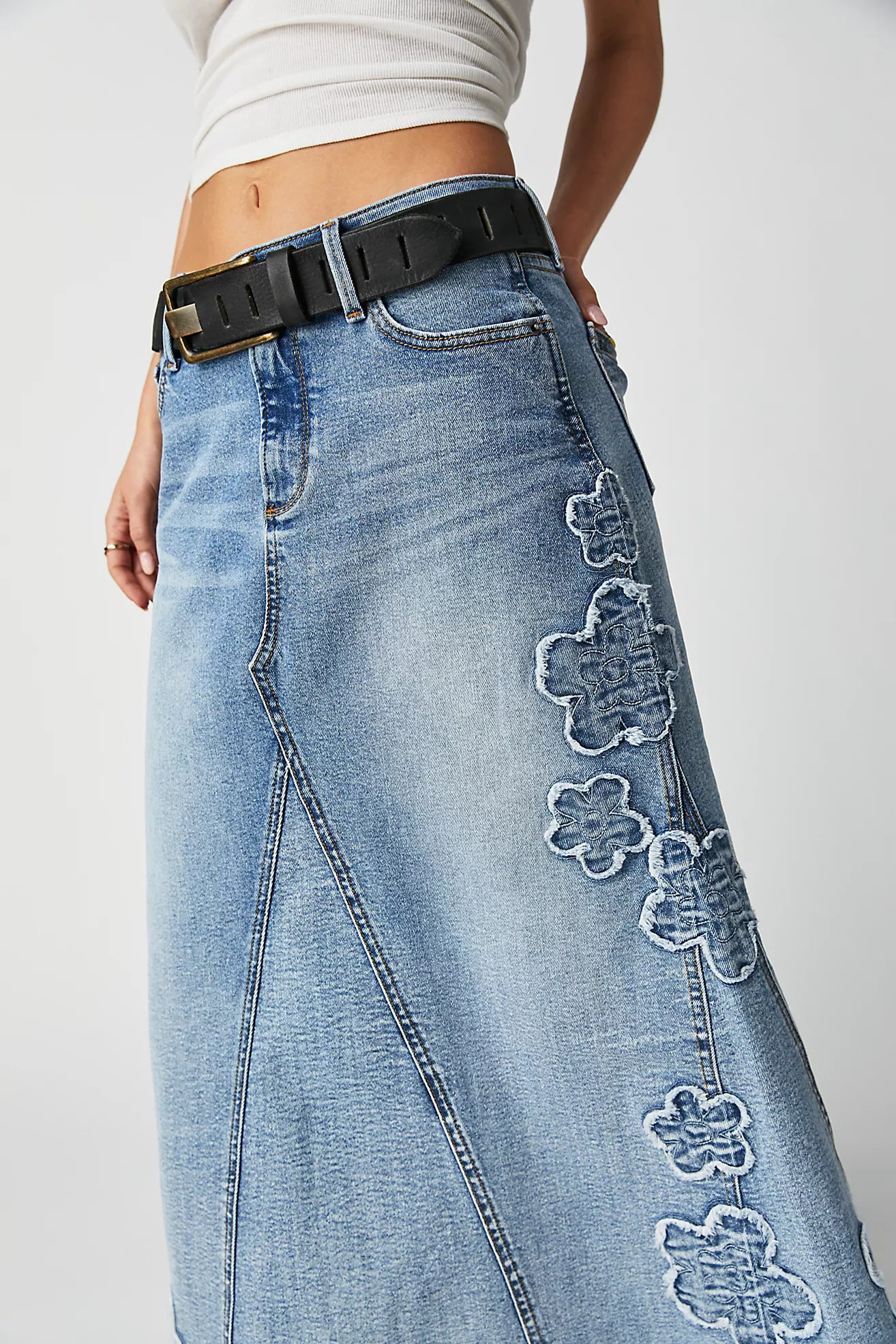 Driftwood Blue Jean Baby Maxi Skirt | Free People (Global - UK&FR Excluded)