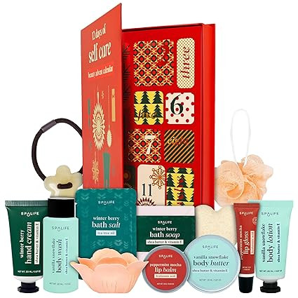 SpaLife Holiday 12-Day Beauty Advent Calendar – Travel-Friendly Skincare – Gift Set – 12 Da... | Amazon (US)