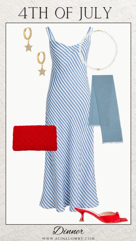 4th of July classy dinner outfit. Red white and blue. 

#LTKstyletip #LTKwedding #LTKU