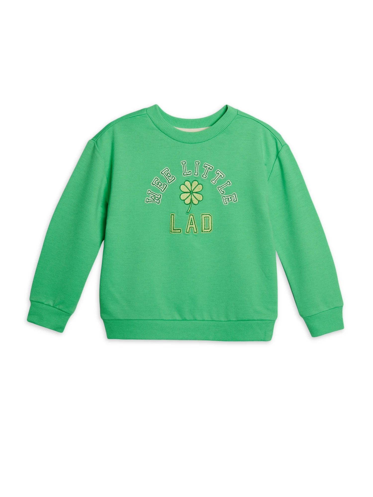 Wonder Nation Toddler Boys St Patricks Day Crewneck Sweatshirt with Long Sleeves, Sizes 2T-5T | Walmart (US)