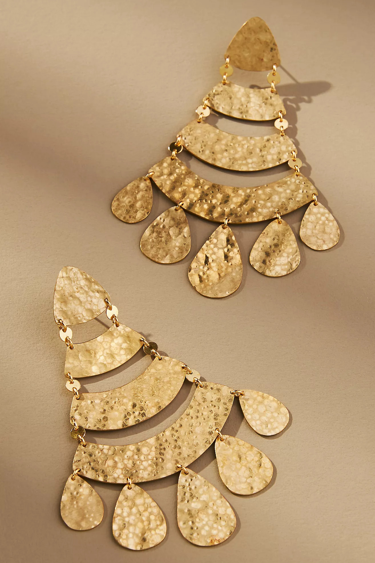 Tiered Hammered Metal Earrings | Anthropologie (US)