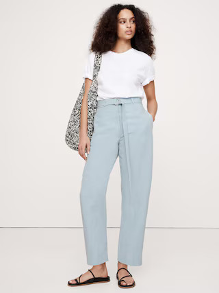 High-Rise Barrel Tencel™-Linen Pant | Banana Republic (US)