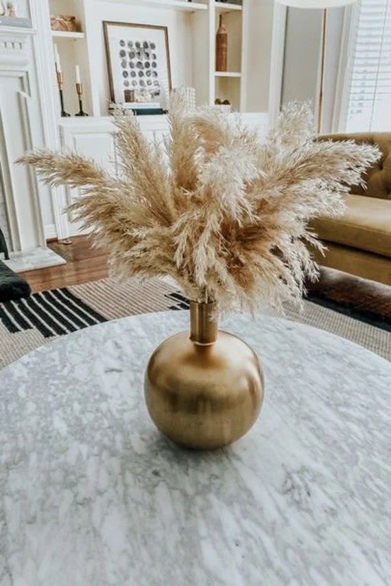 6-24pcs- 2.5ft 12-14"  x Golden/Ivory/Cream Pampas Grass/Pampas Bundle/Home DecorWedding Decor/Br... | Etsy (US)