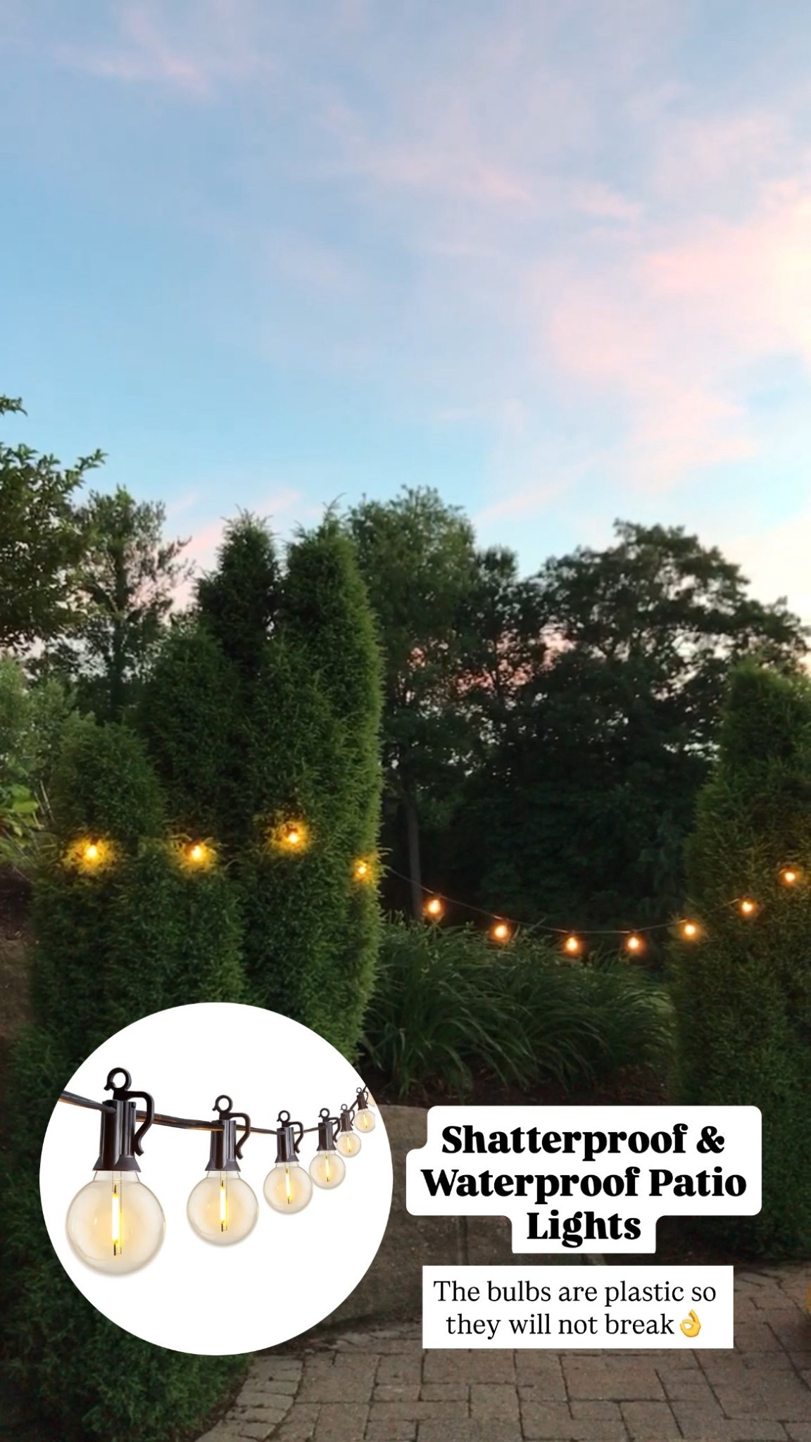 Shatterproof & waterproof patio lights!! On sale 

#LTKHome #LTKSeasonal #LTKSaleAlert