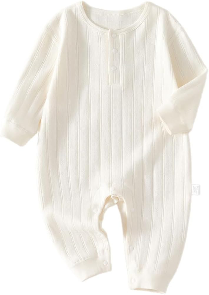Unisex Newborn Baby Jumpsuit Pure Cotton Long Sleeve Baby Outfit Soft Comfortable Baby Clothes fo... | Amazon (US)
