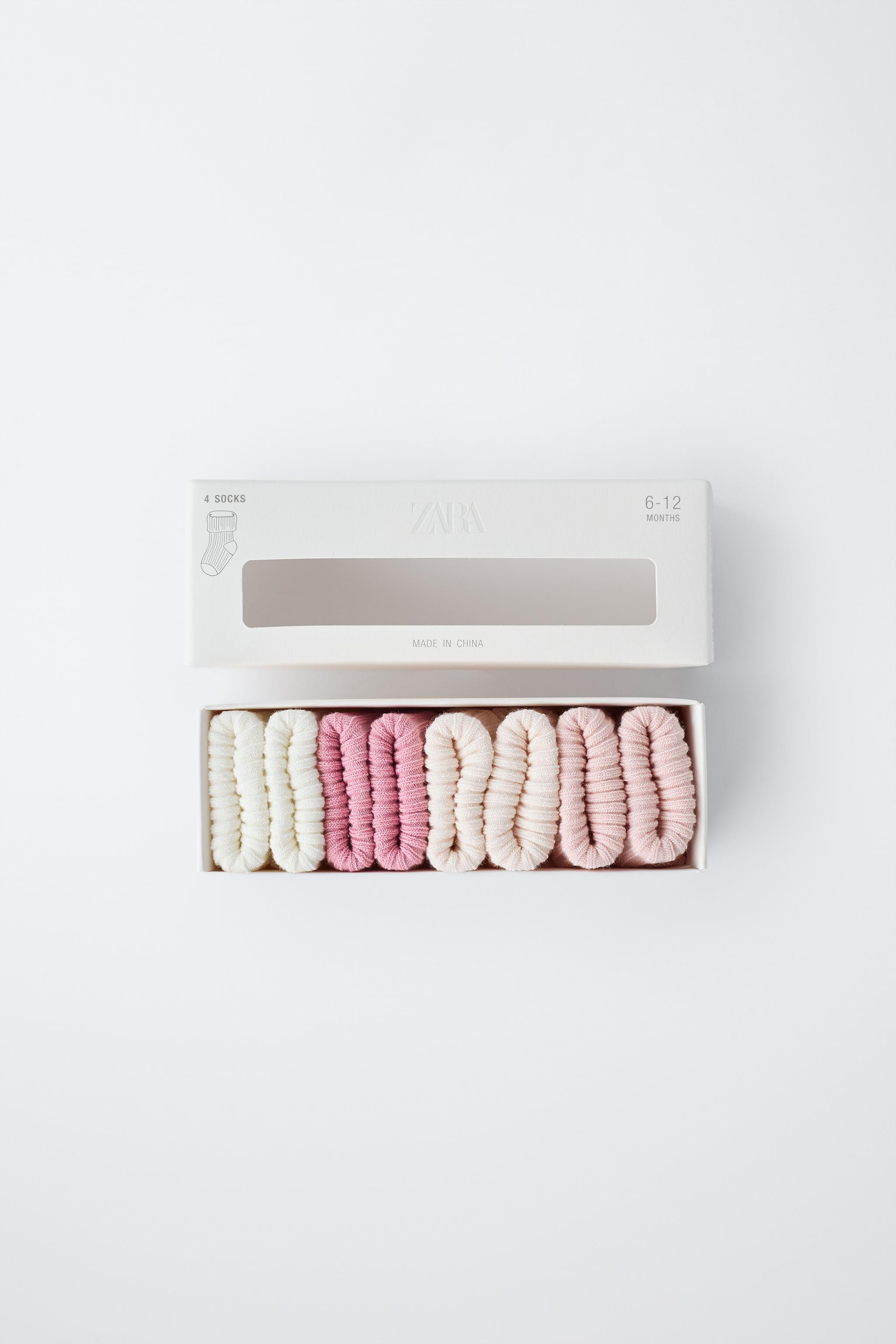 Pack of four socks with a rolled-edge finish. | Zara US