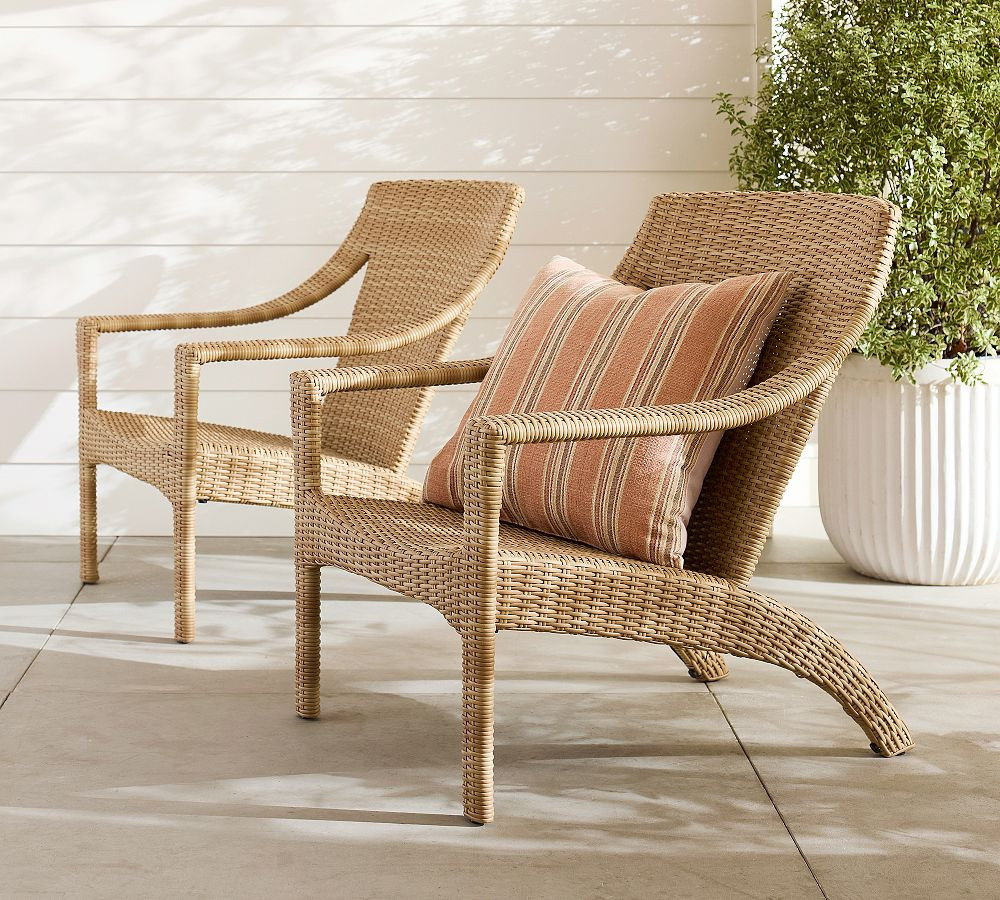 Huntington Wicker Stacking Outdoor Adirondack | Pottery Barn (US)