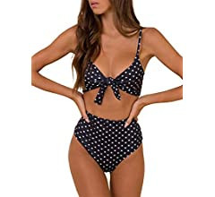 Blooming Jelly Womens High Waisted Bikini Set Tie Knot High Rise Two Piece Swimsuits Bathing Suit... | Amazon (US)