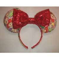 Toy Story Inspired Disney Mickey Mouse Ears. Fabric Ears with Red Sequin Bow | Etsy (US)