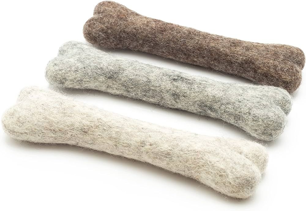 Glaciart One Felted Wool Dog Chew Bone (3 Pcs)| Durable Dog Chew Toy, Puppy Chew Toys for Teethin... | Amazon (US)
