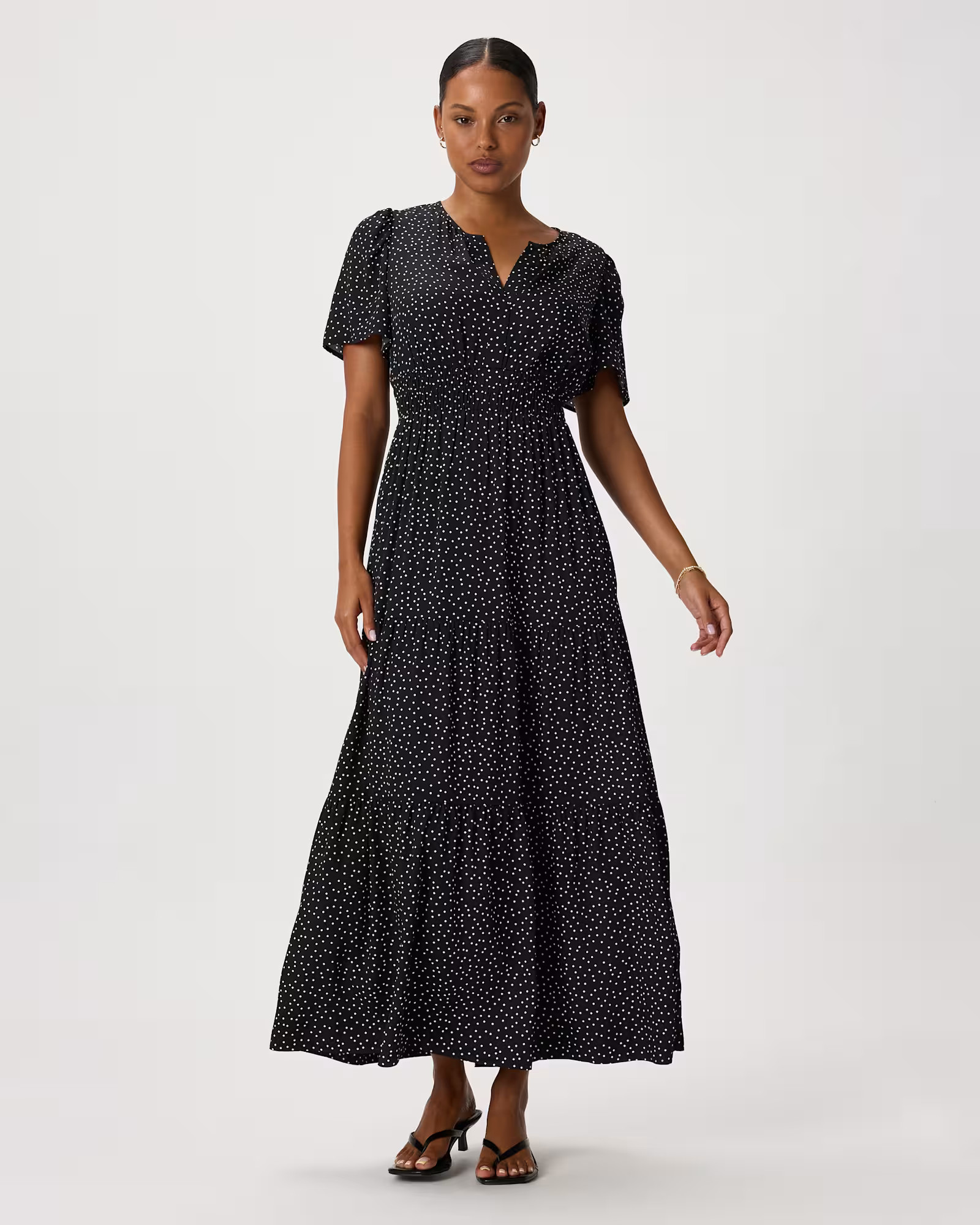 Washable Stretch Silk Tiered Maxi Dress | Quince