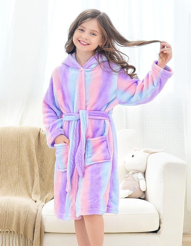 Doctor Unicorn Soft Unicorn Hooded Bathrobe Sleepwear - Unicorn Gifts for Girls | Amazon (US)