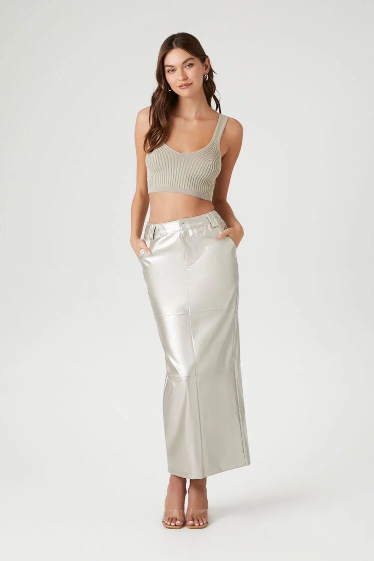 Metallic Faux Leather Maxi Skirt | Forever 21 | Forever 21 (US)