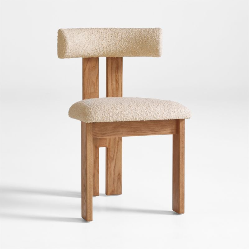 Ceremonie Natural Boucle Dining Chair by Athena Calderone | Crate & Barrel