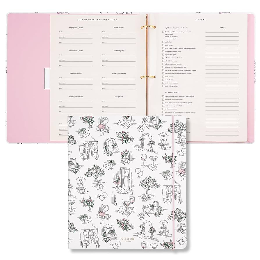 kate spade new york Bridal Wedding Planner Binder, Personal Organizer for Bride with Pages for To... | Amazon (US)