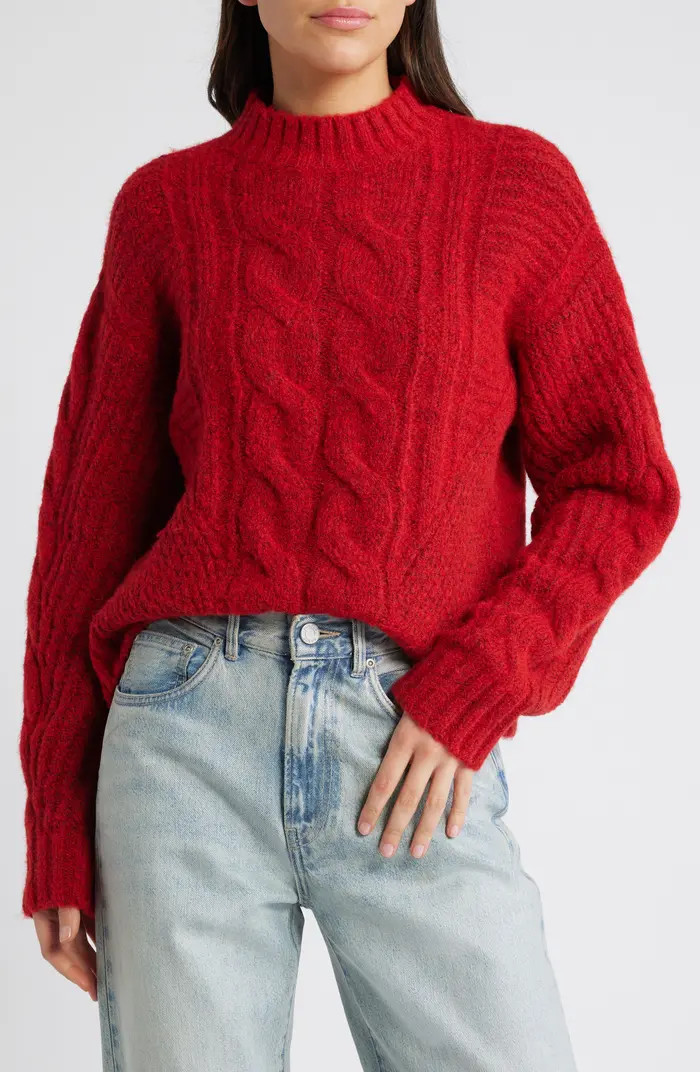 Mock Neck Cable Stitch Sweater | Nordstrom