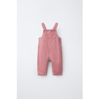 Zara - Lange Latzhose Aus Serge Mit Herz-Streifen - Rot / Weiß - Unisex | Zara DE