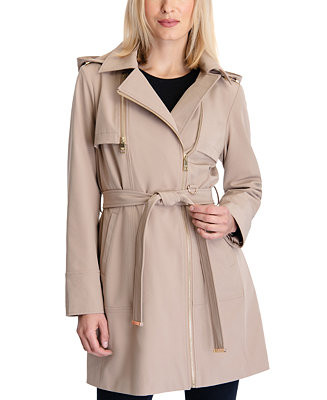 Michael Kors Women's Asymmetrical Hooded Raincoat, Created for Macy's & Reviews - Coats & Jackets... | Macys (US)