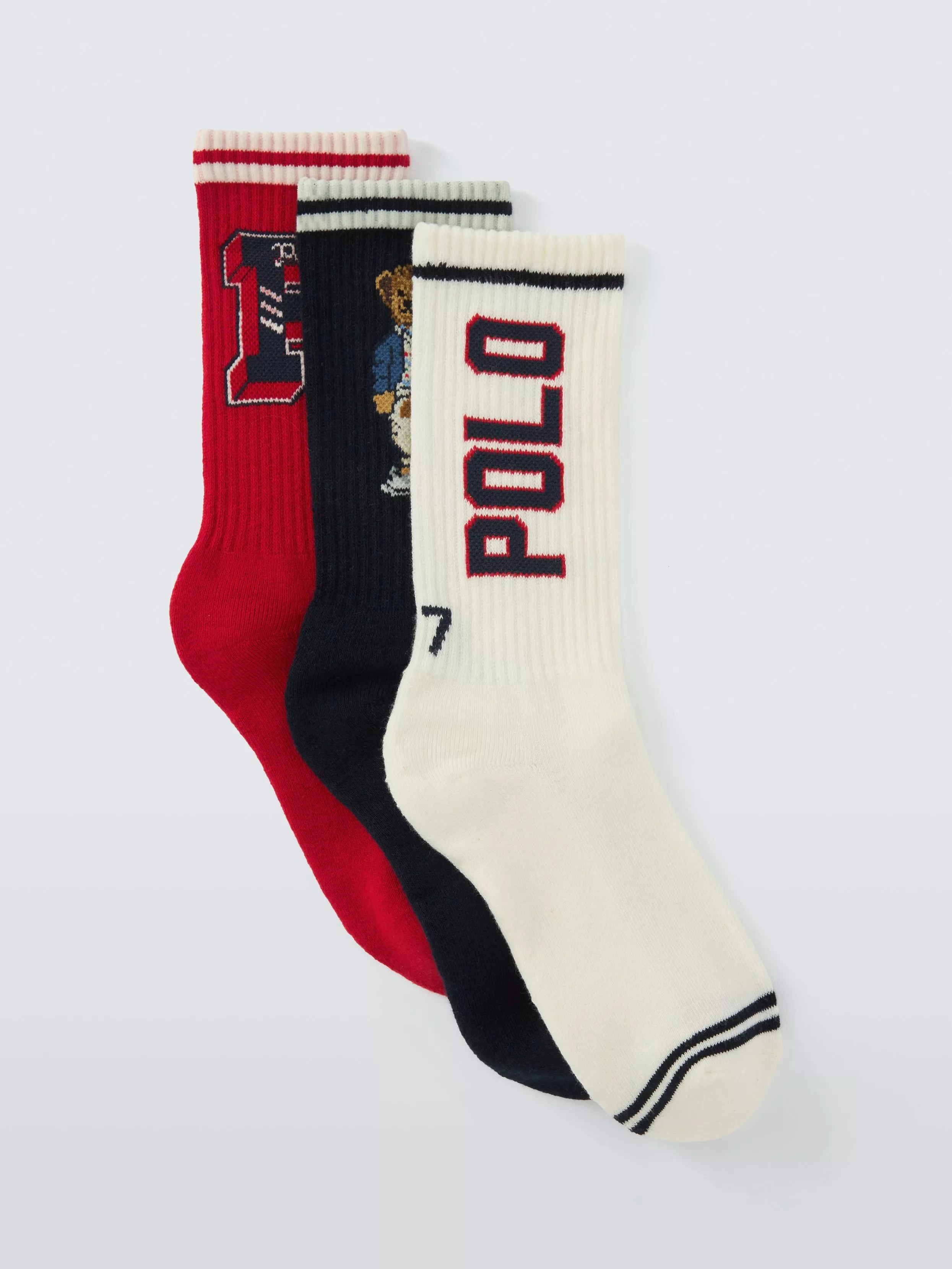 Ralph LaurenPreppy Sport Crew Socks, Navy/Red/Ivory | John Lewis (UK)