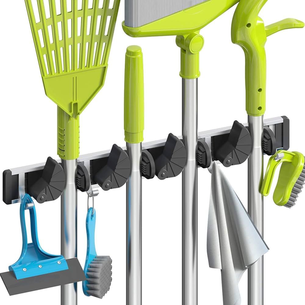 Mop Broom Holder Wall Mount Metal Pantry Organization and Storage Garden Kitchen Tool Organizer W... | Amazon (US)