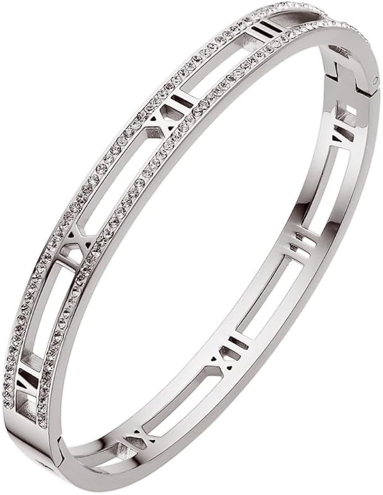 Roman numeral series hollow carved bracelet, fashionable women's bracelet, Roman numeral bracelet... | Amazon (US)