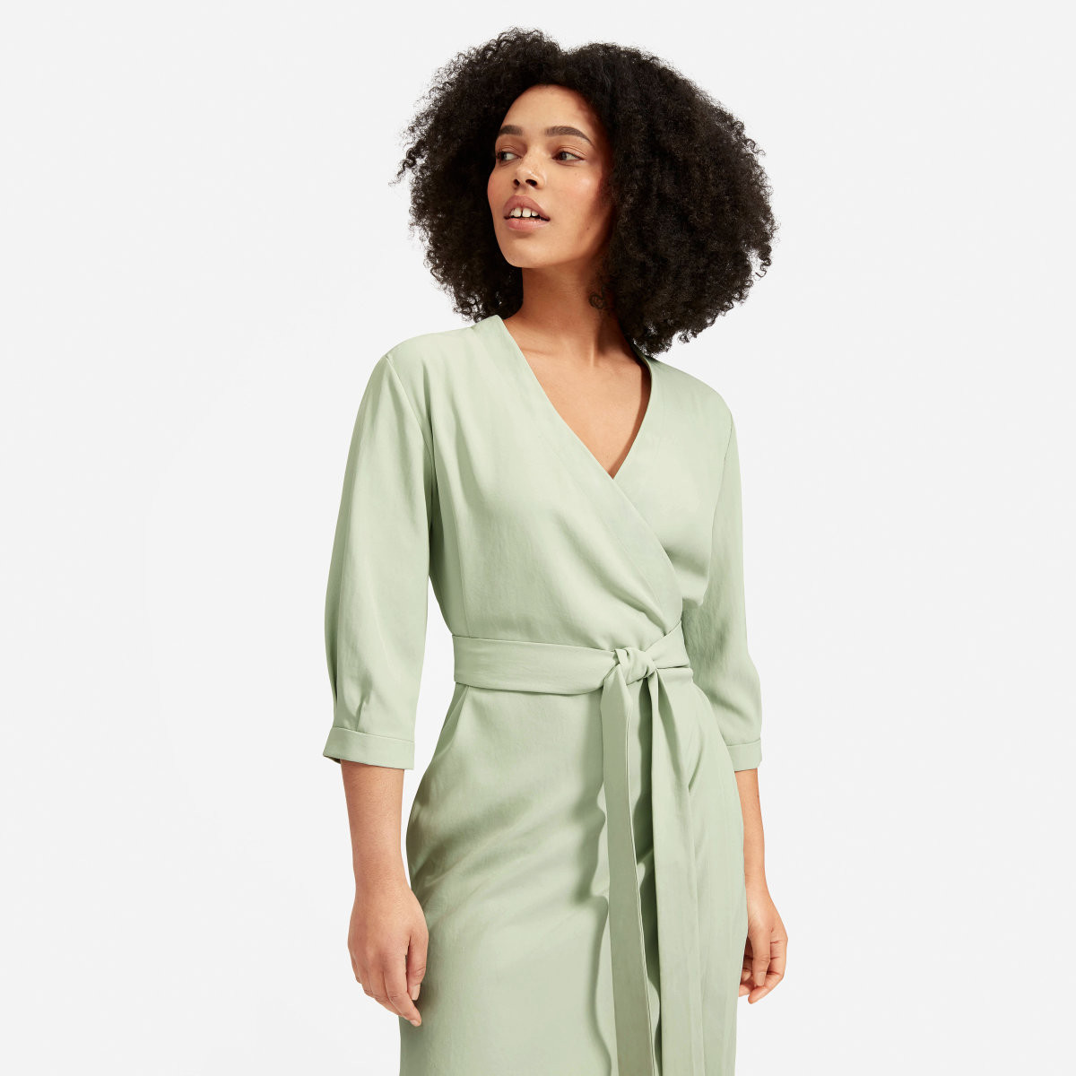 The Japanese GoWeave Long-Sleeve Mini Wrap Dress | Everlane