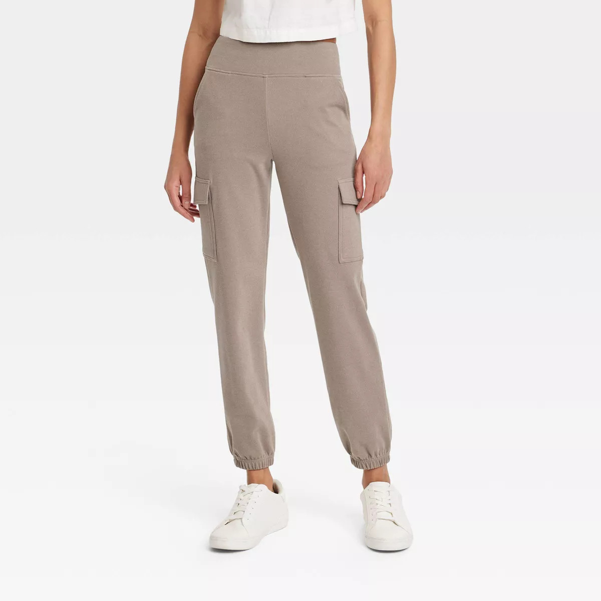 Women's Relaxed Fit Super Soft Cargo Joggers - A New Day™ Brown S | Target