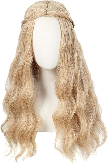 Linfairy 70S Long Blonde Wavy Hippie Wigs Halloween Cosplay Costume Wig for Women Party | Amazon (US)