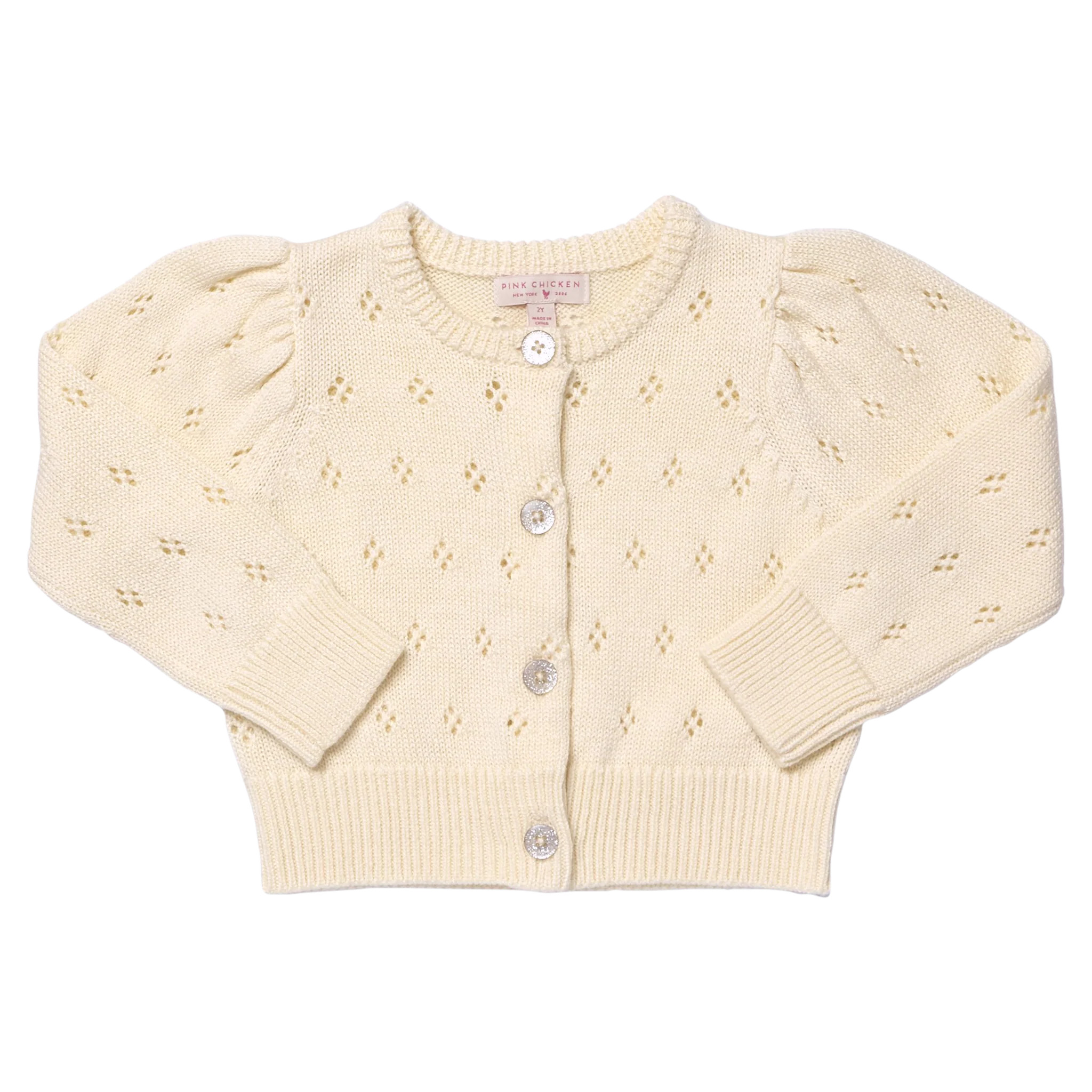 Girls Connie Sweater - Ivory | Pink Chicken