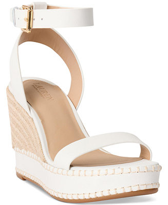 Lauren Ralph Lauren Women's Hilarie Ankle-Strap Espadrille Platform Wedge Sandals - Macy's | Macy's