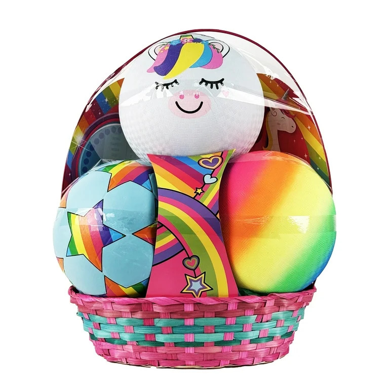3 Ball Girls Unicorn Prefilled Easter Basket, by Megatoys | Walmart (US)