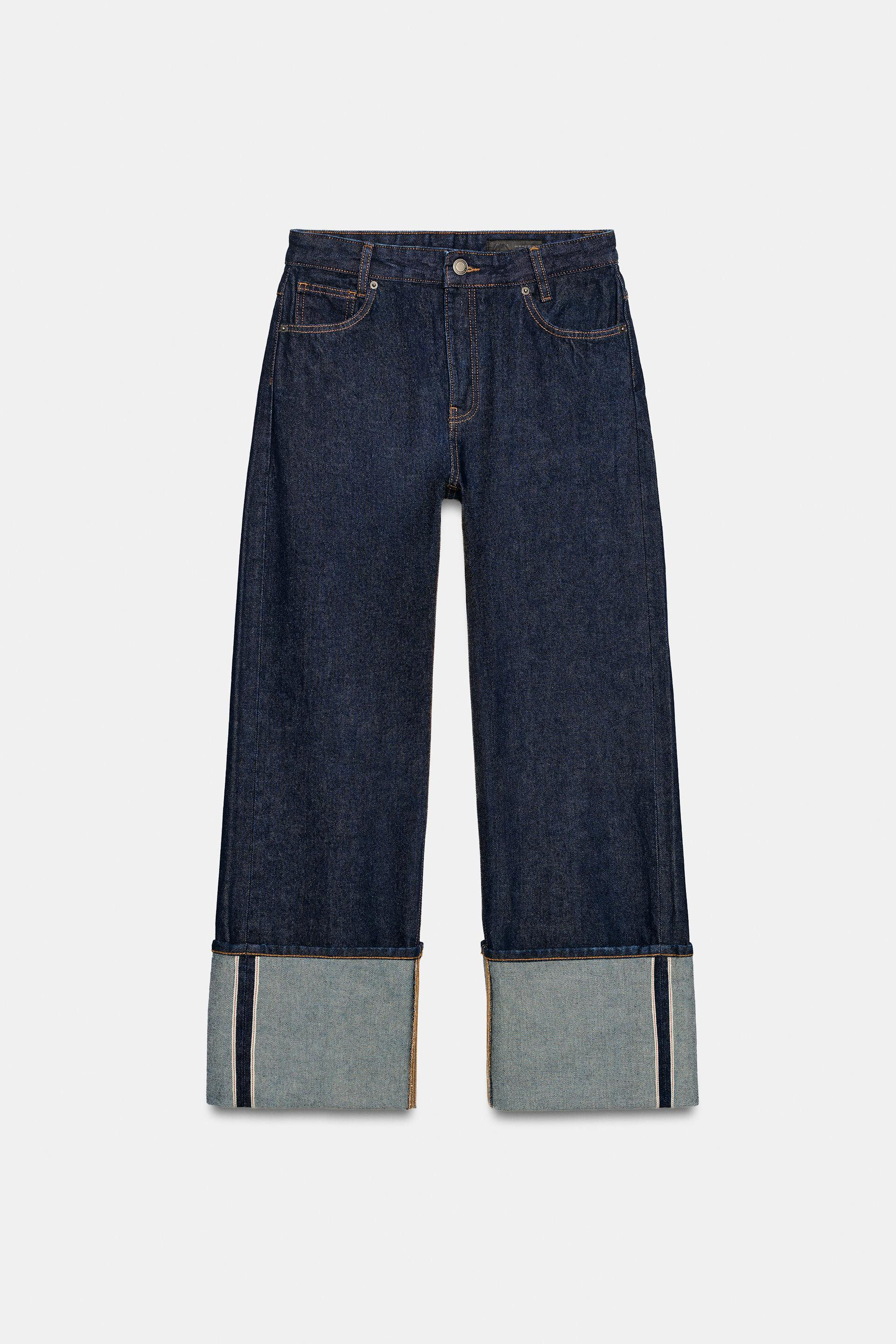 ZW COLLECTION LOW-RISE TURN-UP JEANS | Zara US