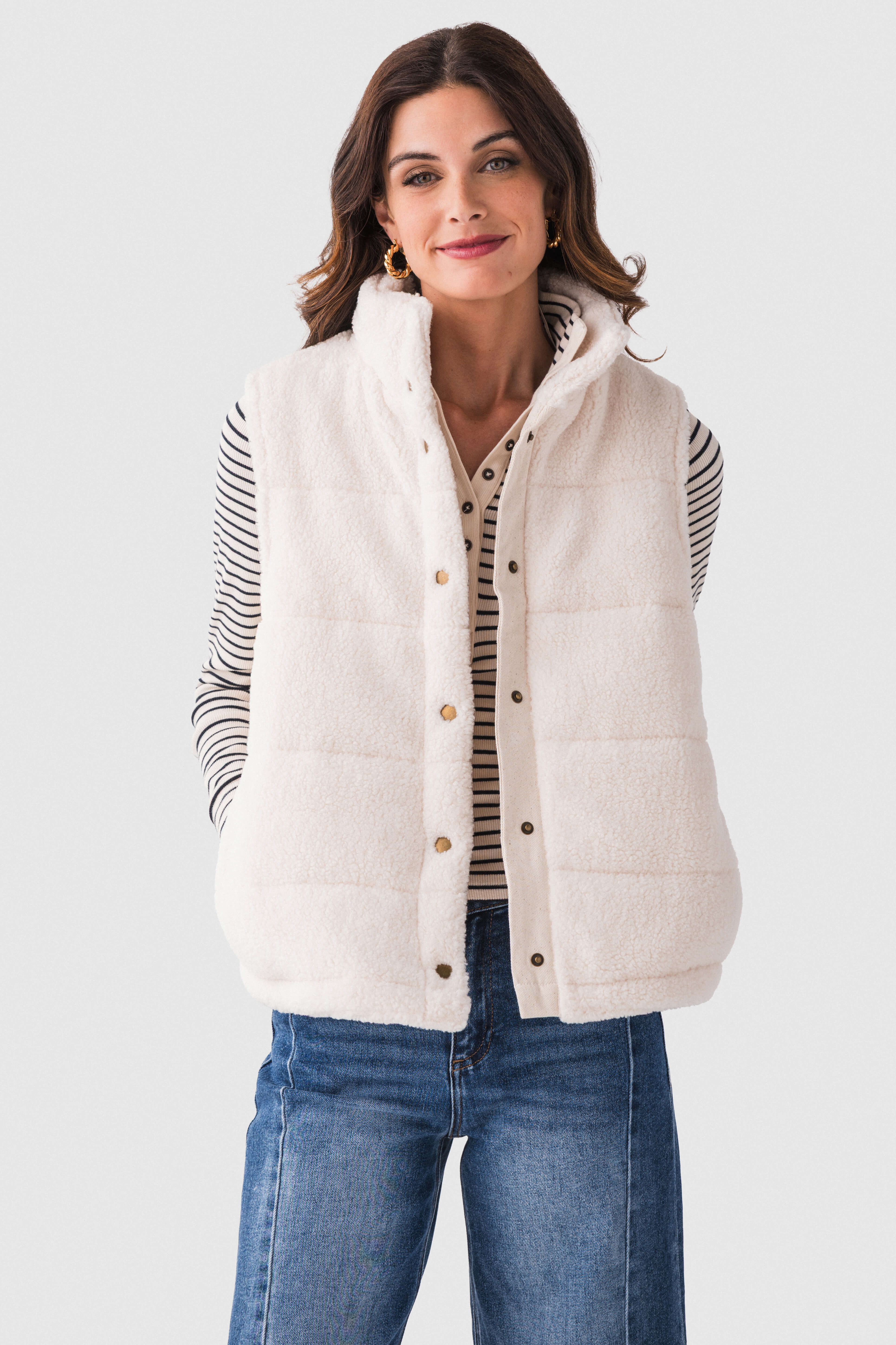 Hem & Thread Teddy Puff Vest | Social Threads