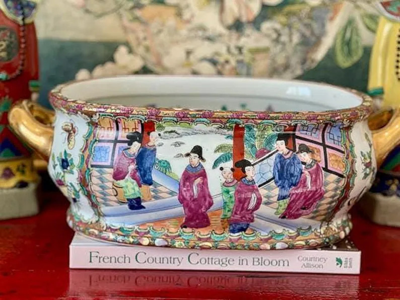 Vintage Chinese Porcelain Gilt Handled, Koi Fish Bowl, 1930s | Etsy (Global)