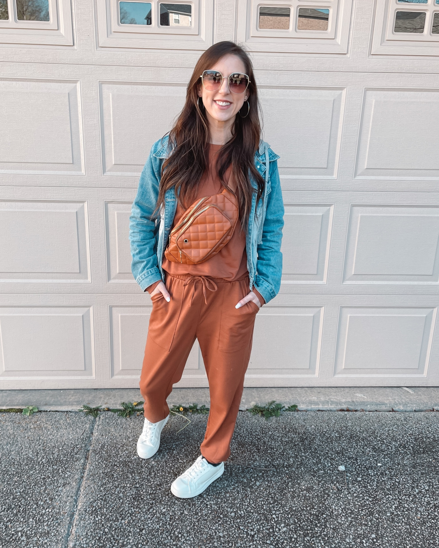 LOVE this Amazon find! I’m not normally a matchy matchy kind of girl but I am seriously loving this set! Threw a cute jean jacket over it and a matching Fanny not even bought on purpose! It was actually given to me as a birthday gift so I linked a similar one! 
Set: Small 
Jacket: Small 

#LTKSeasonal #LTKunder100 #LTKfit
