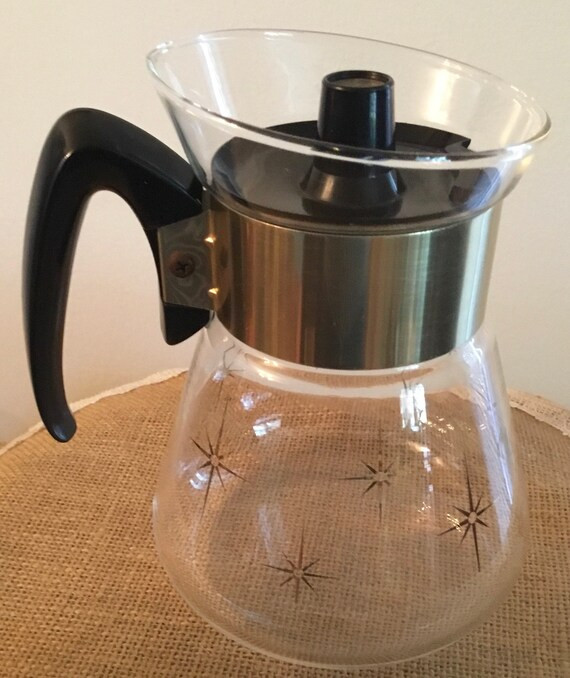 Vintage Corning Glass Atomic Gold Starburst Coffee Pot, Decanter, 1950’s Retro Kitchen 4 Cup | Etsy (US)