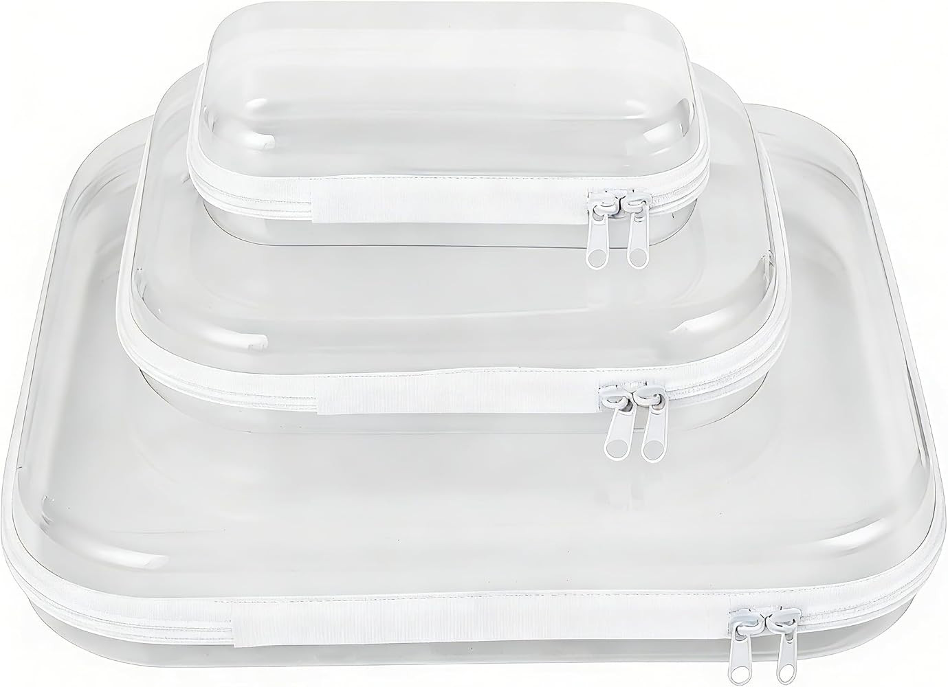 Hikerty 3-Pack Clear Hard Plastic Zipper Cases, Crush‑Resistant Transparent Organizer Pouches f... | Amazon (US)