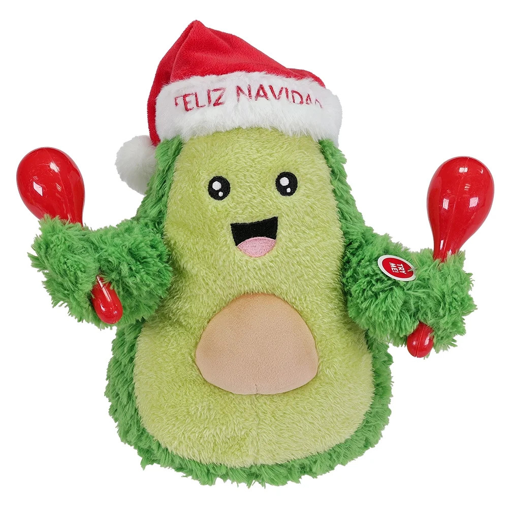 Animated Musical Avocado Christmas Plush with Maracas, Green and Red, 9.5", by Holiday Time | Walmart (US)