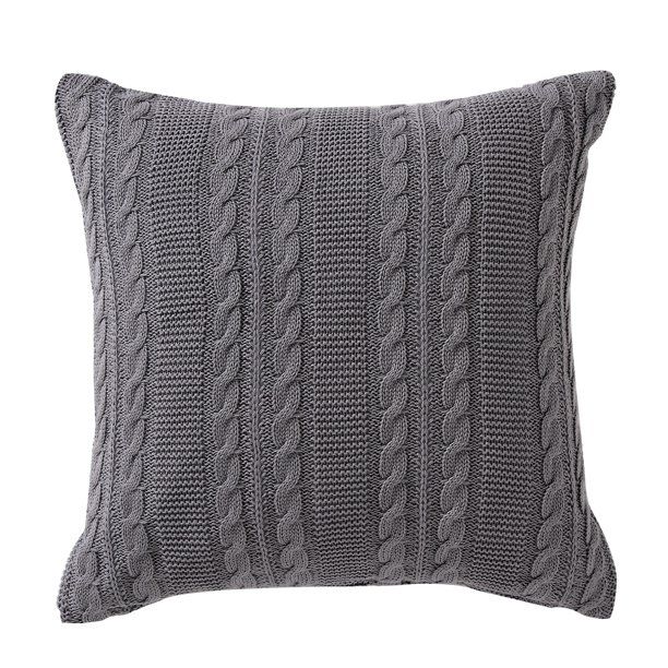 VCNY Home Dublin Cable Knit Square Decorative Throw Pillow, 18" x 18", Grey - Walmart.com | Walmart (US)