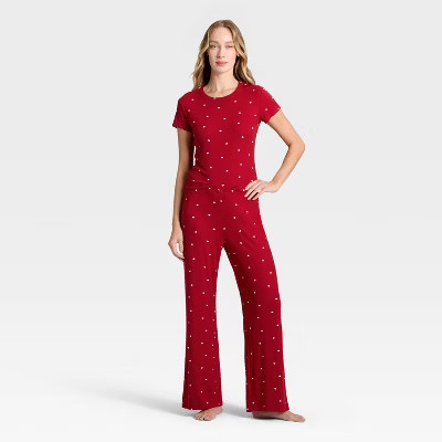 Women's Pointelle Short Sleeve Shirt and Pants Pajama Set - Auden™ | Target