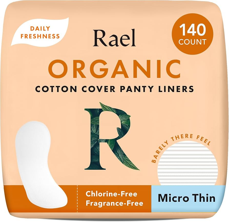 Rael Panty Liners for Women, Organic Cotton Cover - Daily Pantiliners, Light Absorbency, Unscente... | Amazon (US)