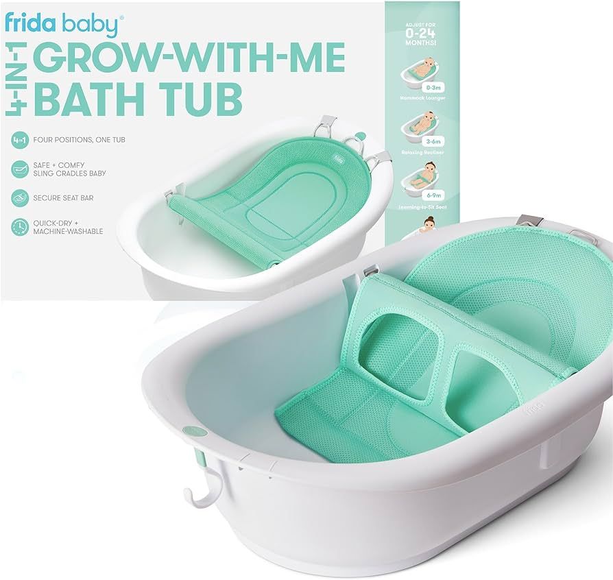 Frida Baby 4-in-1 Grow-with-Me Baby Bathtub, Baby Tub for Newborns to Toddler with Removable Bath... | Amazon (US)