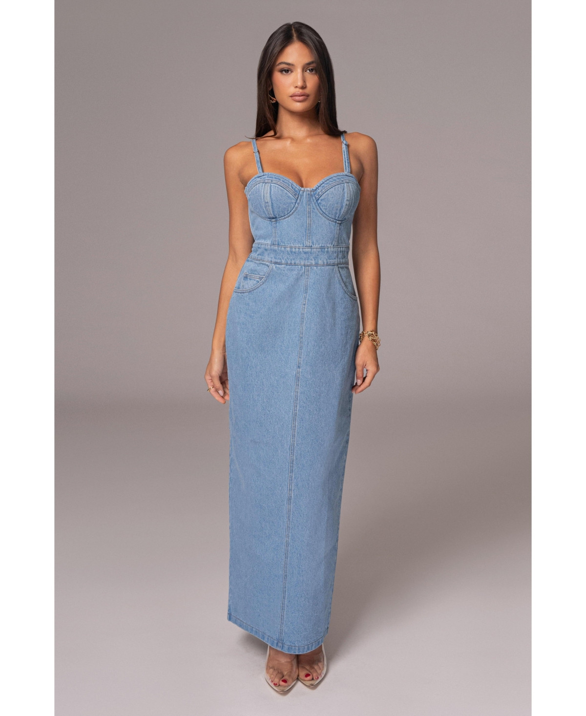 Jluxlabel Women's Mara Denim Bustier Dress - Medium wash | Macy's