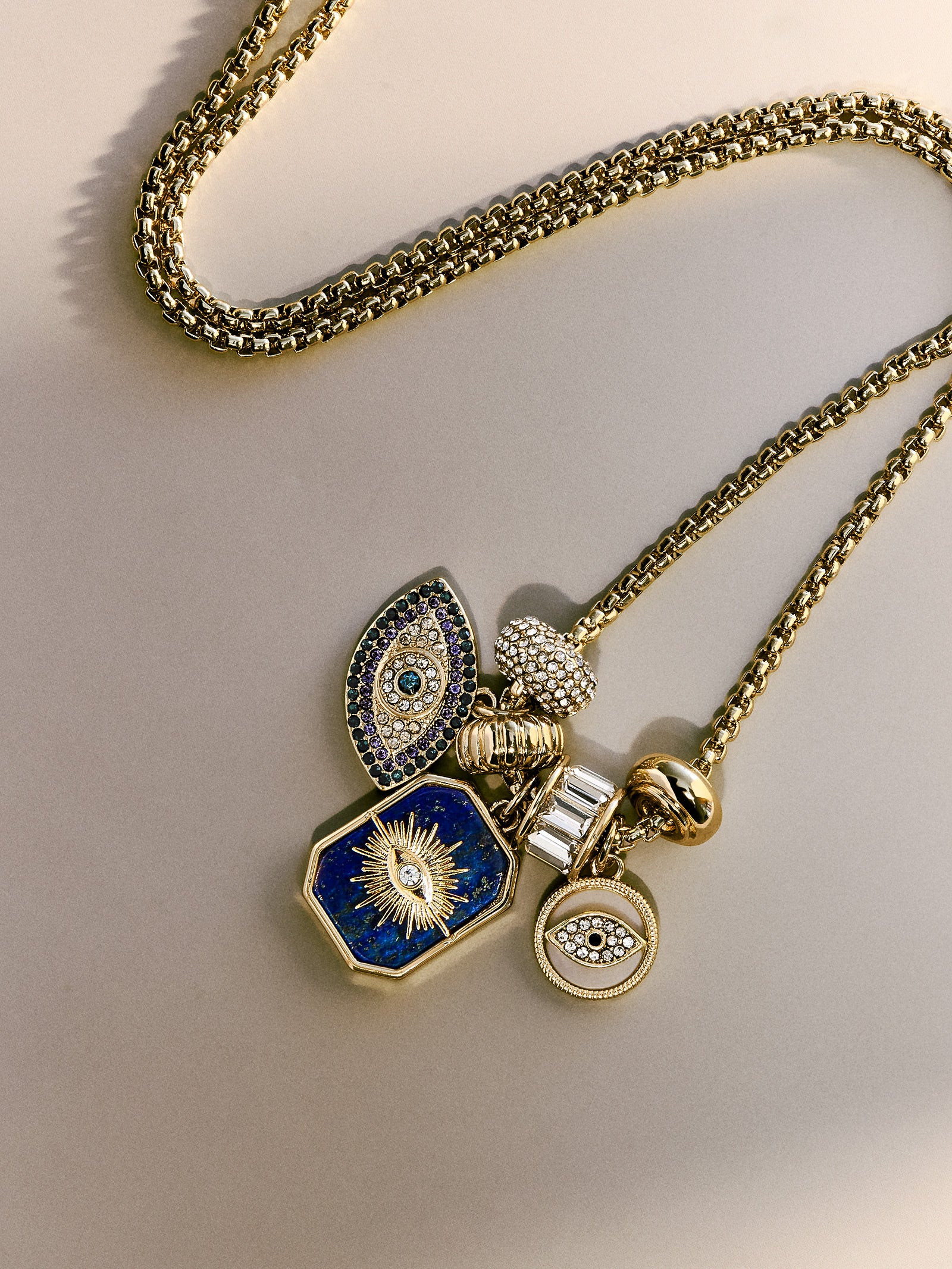 Evil Eye Charm Necklace - Lapis Evil Eye | BaubleBar