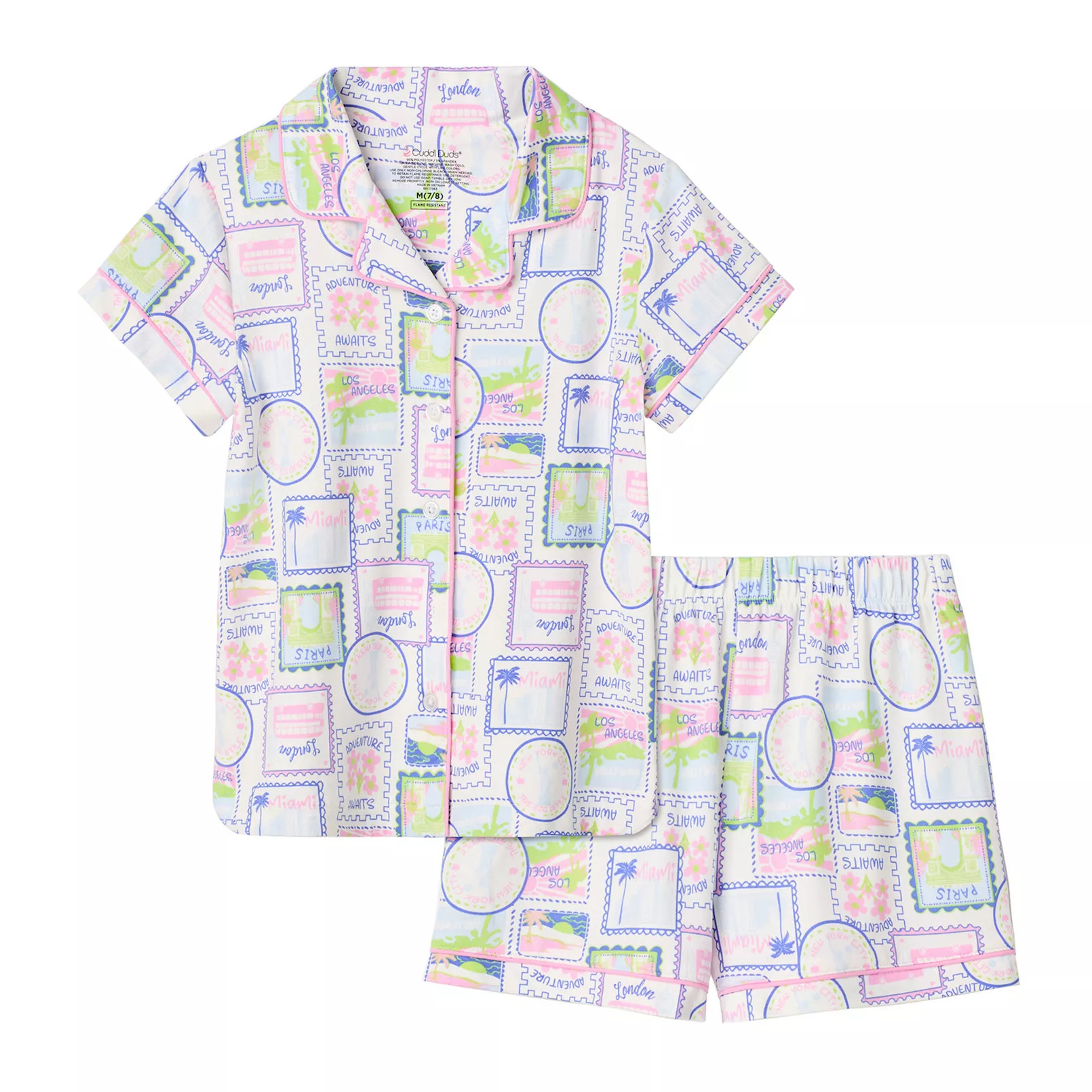 Girls 4-12 Cuddl Duds® 2-pc. Short Sleeve Pajama Top & Pajama Shorts Set | Kohl's