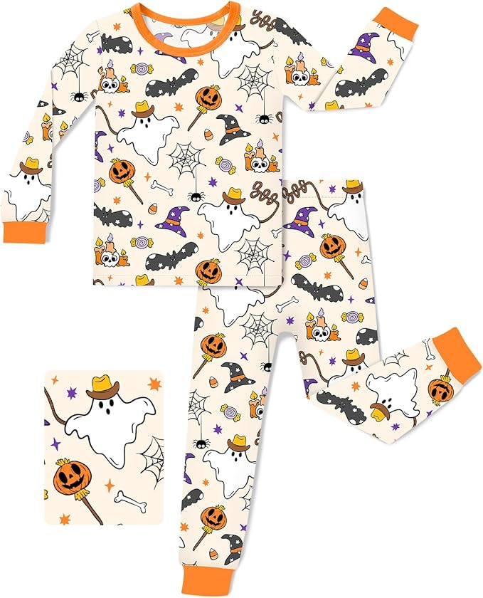 babee Reshinee Bamboo Viscose Toddler Kids Pajamas Set, Long Sleeve Boys | Amazon (US)