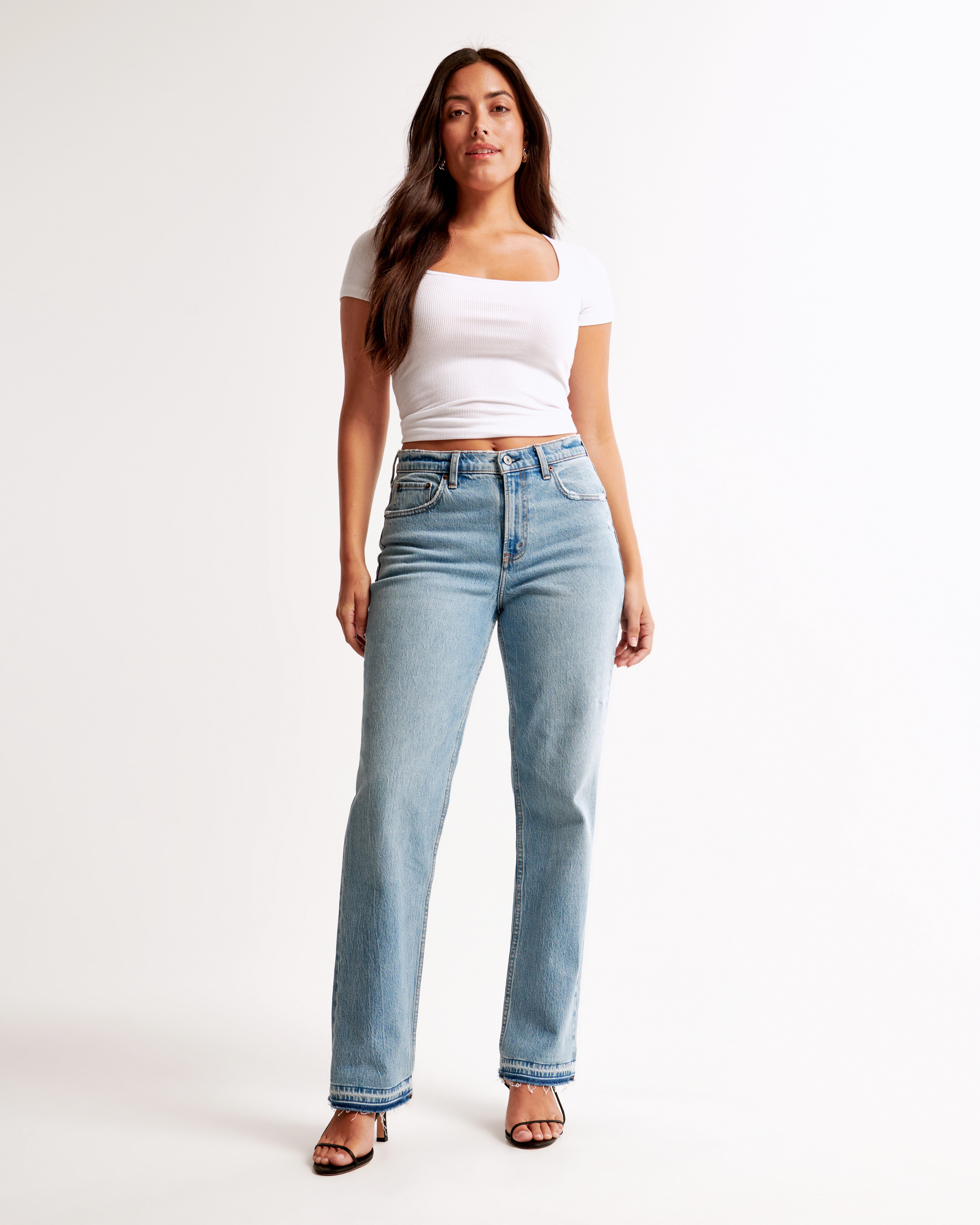 Curve Love Mid Rise 90s Straight Jean | Abercrombie & Fitch (US)