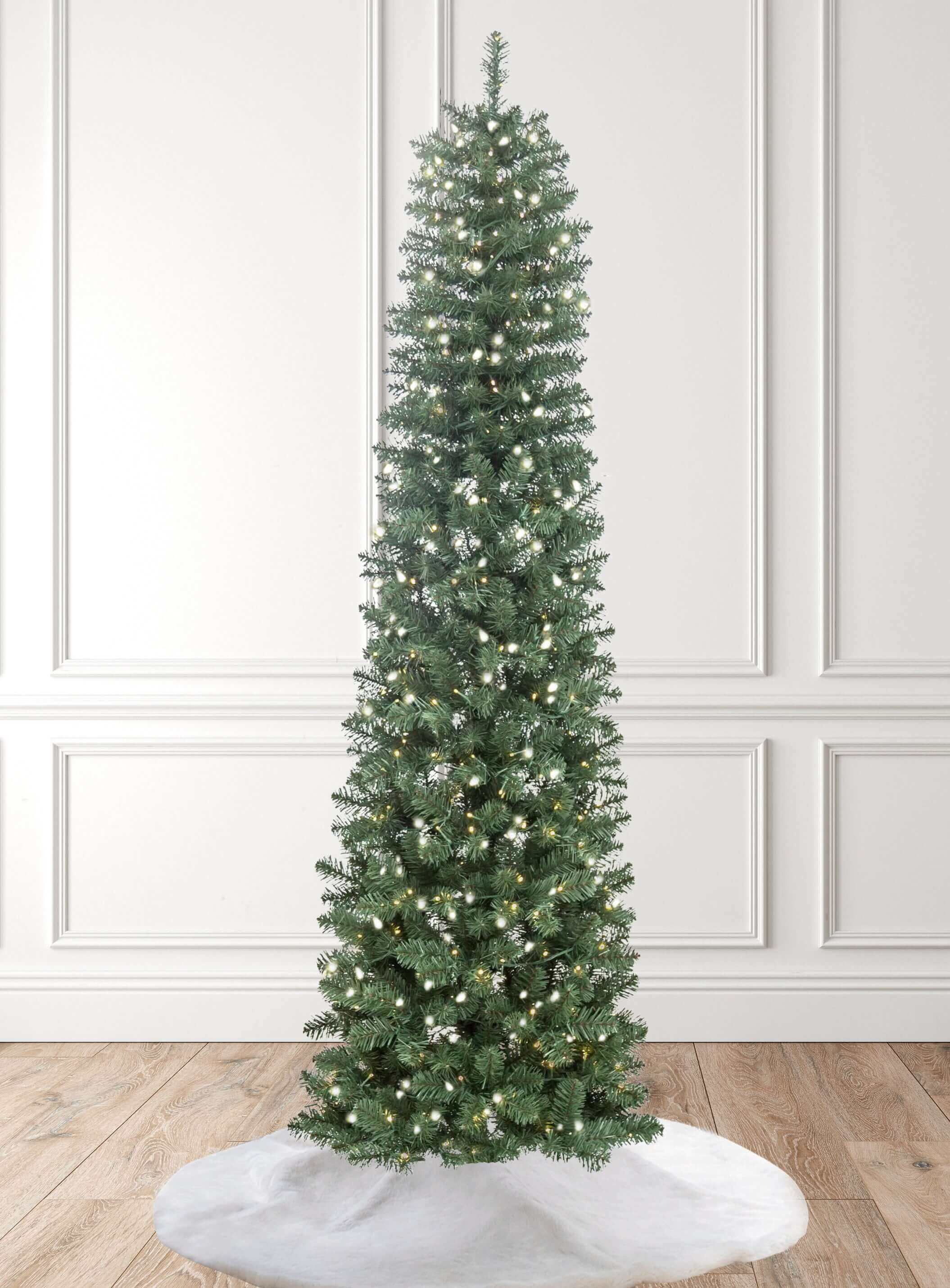 7' Hancock Spruce Pencil Artificial Christmas Tree 400 LEDs | King of Christmas