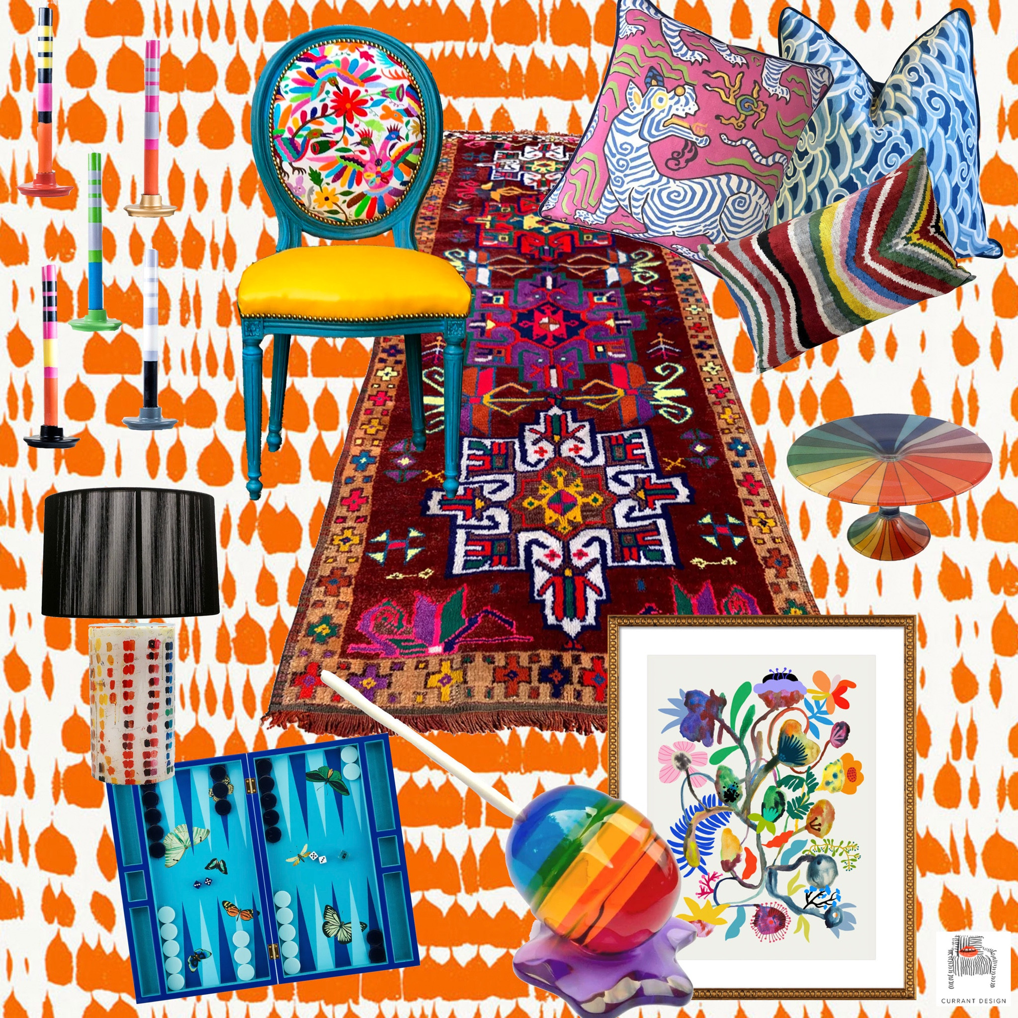 Here’s your reminder to live colorfully! Don’t let the dreary skies (and much needed rain!) bring you down! #StayCurrant 

- - - - - 
Chair @chairwhimsy 
Rug @pergamonarts via @chairishco 
Art @artfullywalls and @etsy
Candles @britishcolourstandard 
Backgammon @jonathanadler 
Lamp & Decor @johnderiancompany 
Pillow @clarencehousetextiles @kravetinc @chairishco 

- - - - - 
#livecolorfully #lifeincolor #texasdesigner #interiordesigner #edesigner #satxdesigner #sanantoniodesigner #colorinspo #designdetails #luxuryinteriors #designdaily #interiordaily  #eclectichome #colorfulhappyhome #colorandpattern #maximalist #layeredinteriors #colormood #playfuldesign #playfulspaces #lovewhereyoulive #luxuryathome #styleathome #heyhomehey⁠

#LTKSale #LTKhome