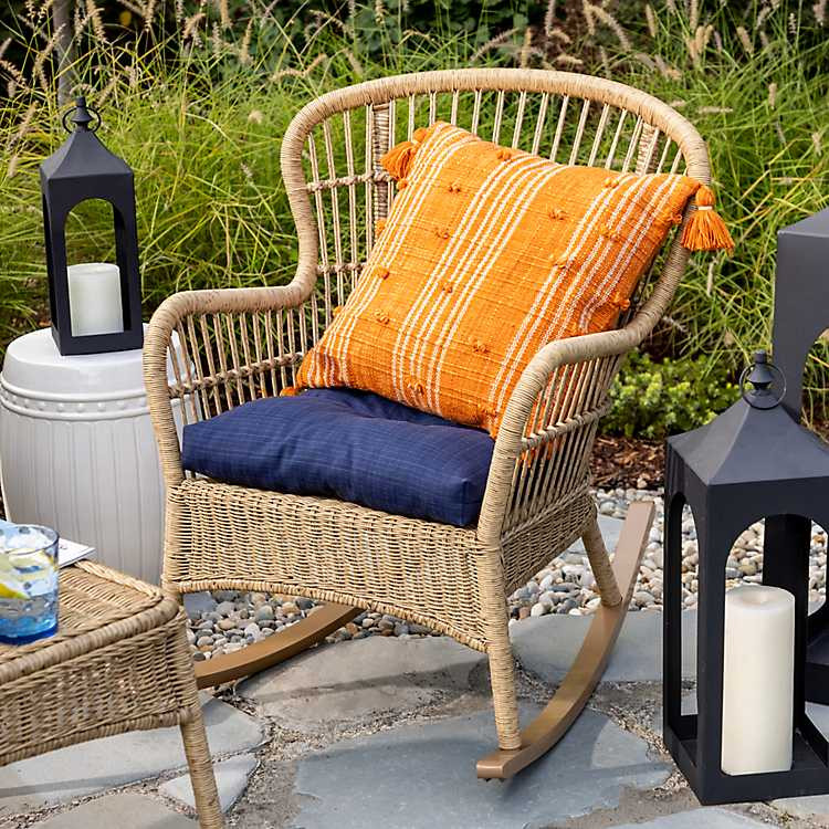 Tulum Natural Wicker Outdoor Rocker Chair | Kirkland's Home